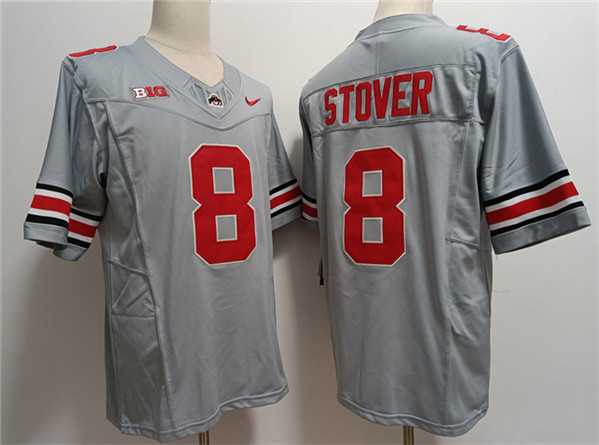 Men%27s Ohio State Buckeyes #8 Cade Stover Gray 2023 F.U.S.E. Limited Stitched Jersey